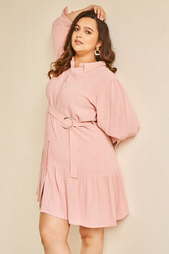 Pink Solid Straight Dress, Pink, image 8